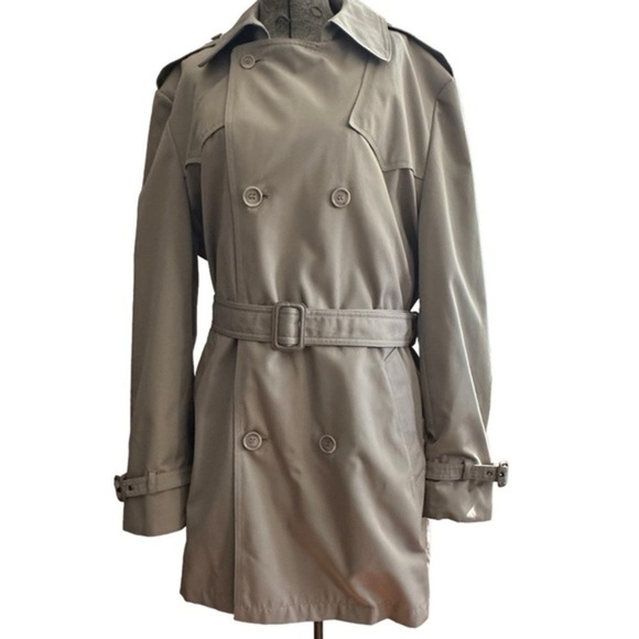 VTG LONDON FOG SHORT LINED TRENCH COAT SIZE 42 - Picture 1 of 13